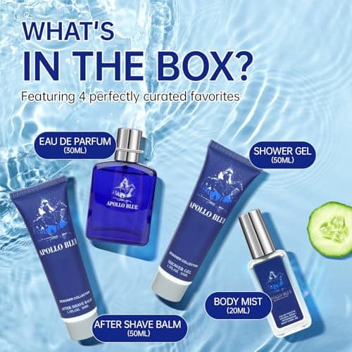 Men’s Luxury Skincare & Perfume Gift Set, Includes Mens Aftershave Balm, Perfume, Showel Gel, Fresh Melon & Sage Notes, Men’s Travel Face Care & Fragrance Kit, Gifts for Men — view 3