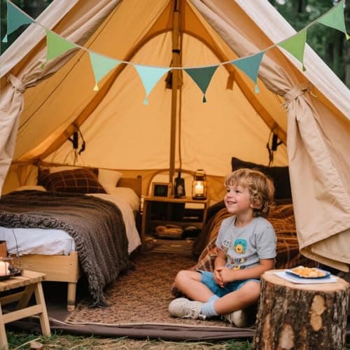 Fabric Bunting, Durable Cotton Bunting Fabric Green Fringe Crepe, Versatile 2.6 Meter Green Bunt with Twine, Perfect for Camping Garden Parties Festivals Celebrations and Outdoor Decor — view 6