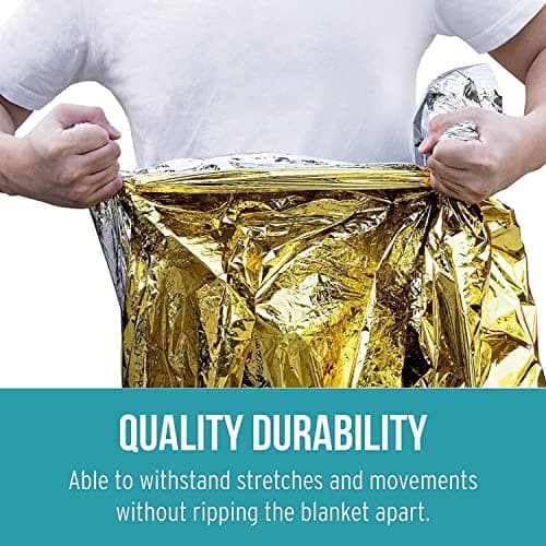 HONYAO® Emergency Blankets 3pcs, Foil Blankets Gold Silver, Thermal Blanket 210×160 cm, Survival Blankets Perfect for Outdoors, Survival, Hiking, Marathons or First Aid, Tear Resistant — view 4