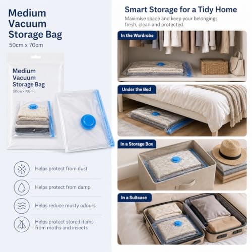 MAR Medium Vacuum Storage Bag – 50x70cm Space Saver for Clothes & Bedding — view 6