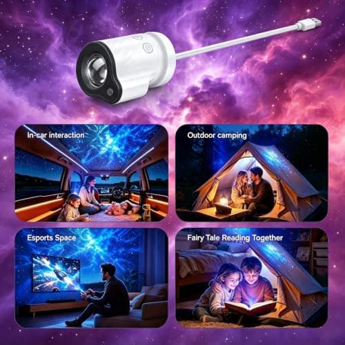 Crebeau Galaxy Projector Night Light, USB Powered 360° Adjustable Green Star Nebula Effect with Remote Control, Ideal Room Decor for Teens Adults — view 5