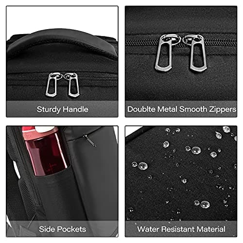 SONAMBULO Laptop Backpack for Men, 15.6 Inch Waterproof Rucksack with USB Charging Port, Durable Business Computer Bag for Work, Travel, College and School - Black — view 5