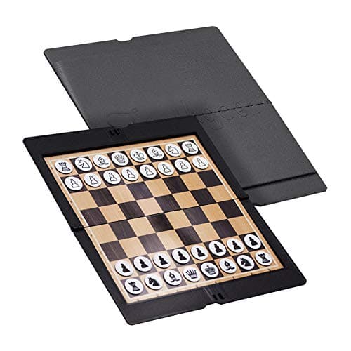 MIAOQI Foldable Magnetic Chess Set, Mini Pocket Student Mini Portable Traditional Fun Magnetic Folding Board Games for Travel School — view 2