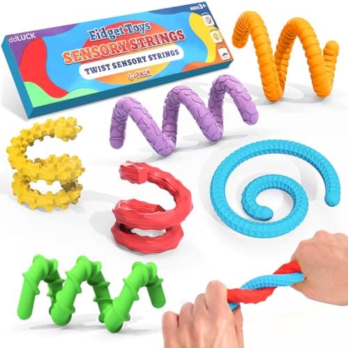 ddLUCK Fidget Toys for Kids Adults, 6 Pack Sensory Sticks with ADHD Autism