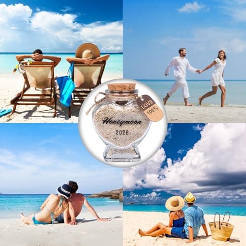HSXIANG Honeymoon Sand Keepsake Jar 2026 - Bridal Shower, Wedding, Engagement, Honeymoon, Travel Gifts for Bride or Newlywed Couple(with Gift Box) — view 3