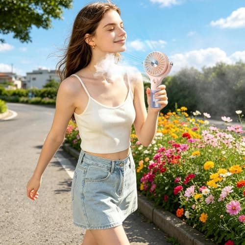 Portable Misting Fan 100 Speeds USB Rechargeable Quiet Mini — view 2