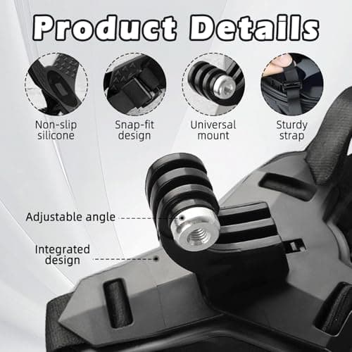 Motorcycle Helmet Chin Mount, Camera Helmet Strap Holder for Action Cam — view 3