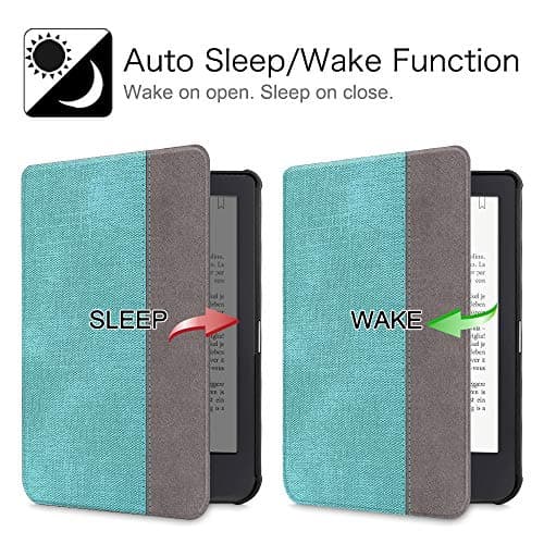 FINTIE SlimShell Case for Kobo Clara HD/Tolino Shine 3- Ultra Thin and Lightweight PU Leather Protective Cover with Auto Sleep/Wake for Kobo Clara HD 6” eReader, Denim Turquoise — view 2