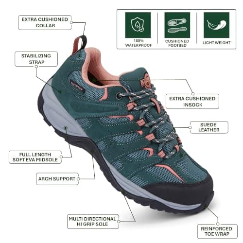 Northwest Territory Eden Leather Waterproof Women's Walking Shoes Turquoise — view 2