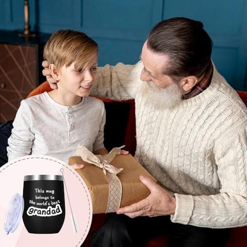 Huaceary Best Grandpa Gifts 12oz Travel Mug, Fathers Day Grandad Gift for Grandad Birthday Gifts for Grandpa Presents for Grandads Gramps Gift for Men Christmas Valentines Grandads — view 6