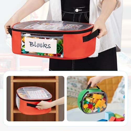 Rexmica 4pcs Toy Storage Organiser Bag for Building Bricks, Ellipse — view 5