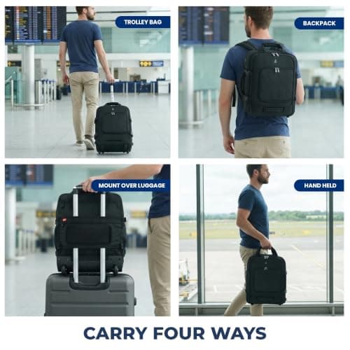 Aerolite 45x36x20cm easyJet Trolley Backpack, 2 Wheels, Business — view 6