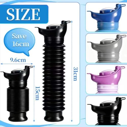 Topcloud Shrinkable Urinal, 2 Pack 750ml Male Female Portable Mobile Toilet Potty Pee Urine Bottle, Reusable Emergency Urinal for Camping Car Travel Traffic Jam and Queuing — view 4