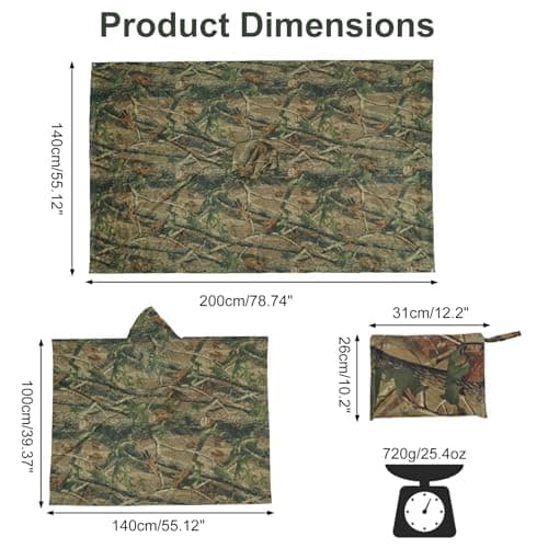 Waterproof Poncho Adult, Rain Poncho for Camping Fishing Hunting Festival — view 2