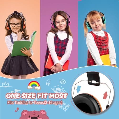 MelonArt 3 Pack Kids Ear Protection Earmuffs, 27dB Noise Cancelling Headphones Hearing Protection for Kids Children Autism — view 6