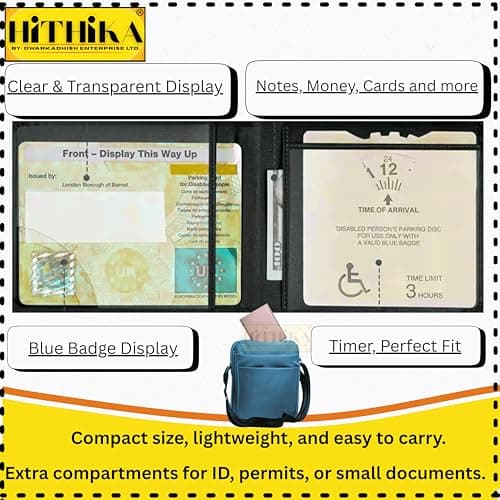 Soft Leather Disabled Badge Holder Wallet Disability Parking Badge Cover Holder by Hithika Disabled Blue Badge Display Holder (Baby Pink) — view 3