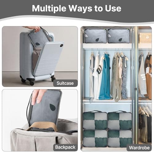 Extra Large Packing Cubes 6 PCS, 62x40x15CM Same Size Suitcase Organiser Bags, Mesh Packing Cubes for Suitcases Extra Large Set Only (Light Gray, 6 x XXL) — view 3