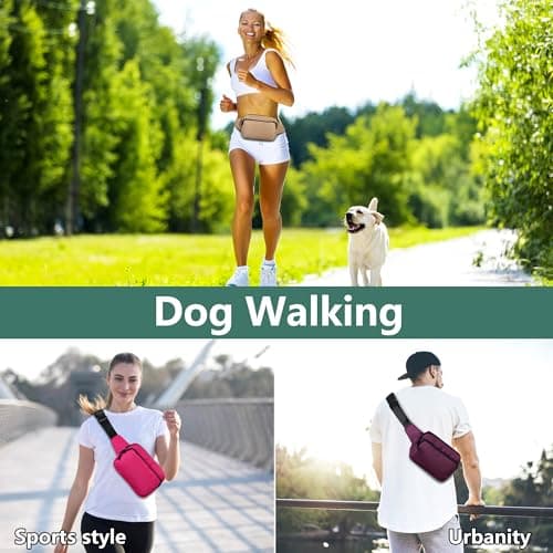 IHIGOGOFA Bumbags Waist Fanny Pack Fashion Bum Bag with 30cm Extended Belt for Dog Walking Climbing Hiking Travel Cycling Girls Ladies Men Women (Purple) — view 3