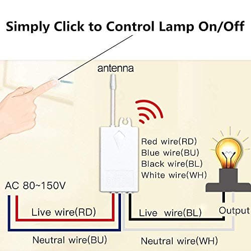 NineLeaf 5Pack Portable WiFi Wireless Smart Switch Receiver Kit for Light Lamp with Remote Control Wire Free Receiver No Wiring Battery Required, Work with Alexa, Echo,Google Home,Tuya. Smart Life App — view 4