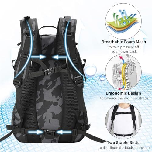 Jueachy Military Tactical Backpack 30L Water Resistant Rucksack for Men — view 3
