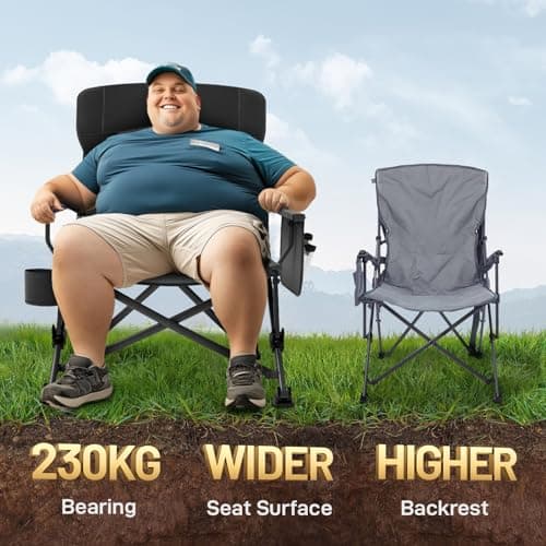 EVER ADVANCED Camping Chair for Adults Oversized 230KG for Heavy People — view 3