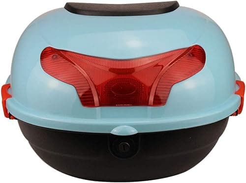 Motorcycle Trunk Travel Luggage Storage Box, Universal Hard Tail Bike Top Box,A Variety Of Colors To Choose From (Color : Sky Blue)