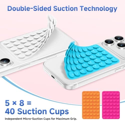 2 Pcs Double Sided Silicone Suction Cups Phone Mount, Sticky Phone Grip — view 2