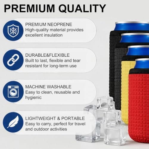 4 Pcs Can Cooler Sleeves,Non-Slip Beer Cooler,Rubber Insulated Cover,Portable and Durable,Consistent Temperature Protection,Ideal for Soda,Beer,and Water Bottles,As Well As Parties and Holiday Events — view 3