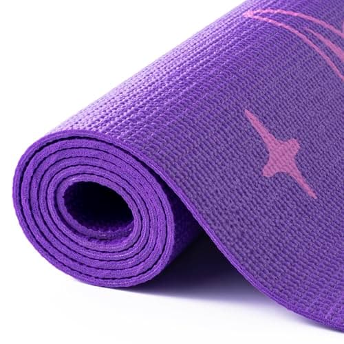 Myga Silk Print Kids Yoga Mat - Non-Slip for Childrens Fitness & Mindfulness - Lightweight, Non-Toxic & Easy Clean Play Mat for Girls & Boys - Unicorn Dreamcatcher — view 4