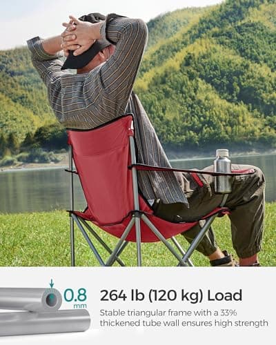 SONGMICS Set of 2 Folding Camping Chairs, Portable, 120 kg Capacity — view 5