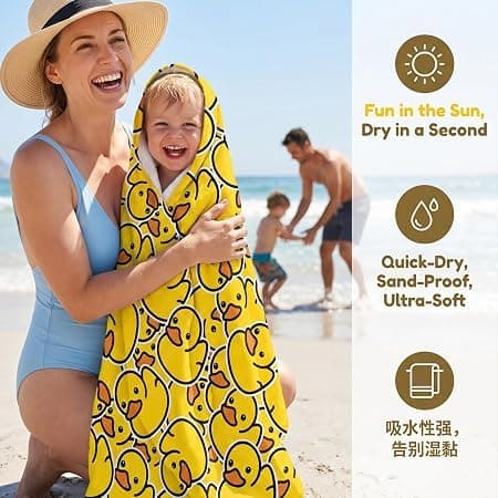 Duck Beach Towel Quick Dry Microfiber Bath Swimming Towels for boys — view 6