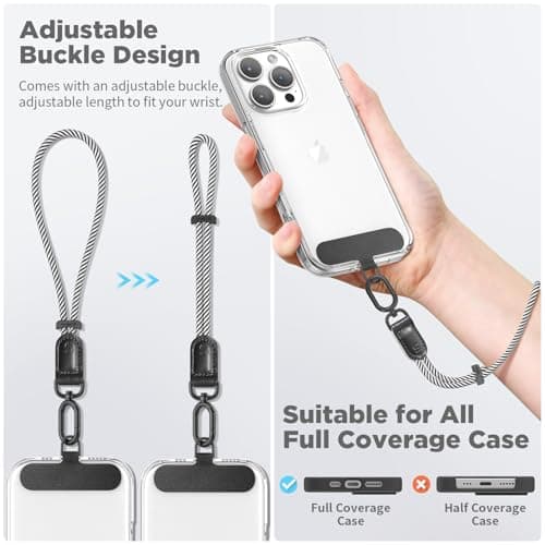 SURPHY Leather Strap for Phone, Adjustable Stylish Anti-Theft Wrist Lanyard — view 4