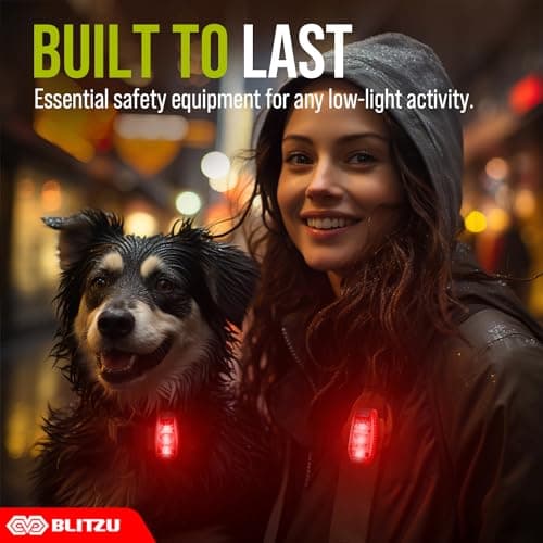 LED Safety Lights 4 Pack, Clip On High Visibility Strobe for Walk Run Red — view 5
