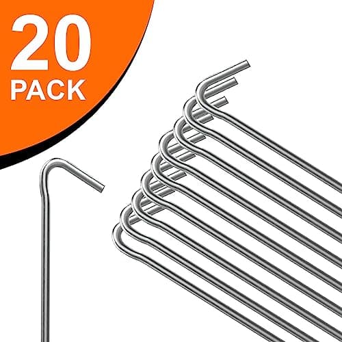 ANSIO® Tent Pegs Pack of 20 Galvanised Metal Pegs 4mm x 9inch Ground Stakes — view 2