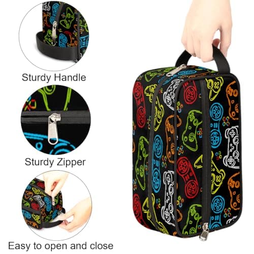 Travel Toiletry Bag for Boys Kids - Game Controller Waterproof Hanging Dopp Kit for Men, Shaving Bag with Large Capacity for Bathroom, Sports, Shower — view 3