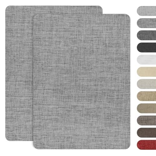 AXEN 2PCS Fabric Repair Patches, Self-Adhesive Linen Patch for Furniture, Couch, Sofa, Tote Bag, Car Seat, Grey