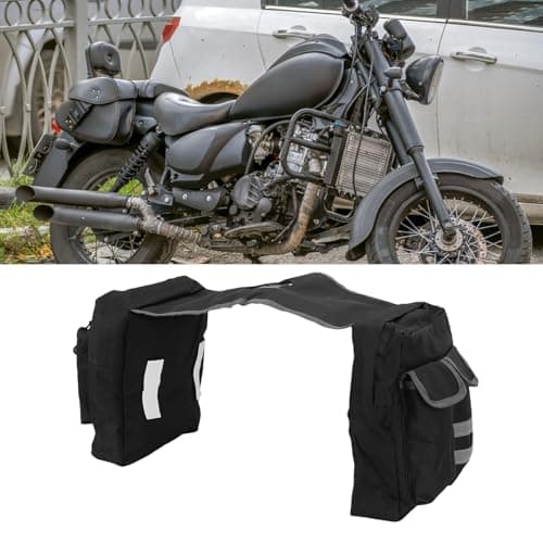 Drfeify ATV Bag Large Storage Adjustable Straps Weatherproof Motorcycle Saddle Bag for Road Trips — view 4
