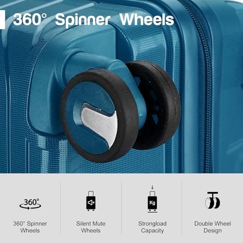 Aerostar Carry-on 20" Lightweight PP Hard Suitcase, Hand Luggage 4 Wheel & TSA Lock, 55x35x20cm | Accepted All Airlines easyjet, RyanAir, British Airways (Navy Blue, 35 litres) — view 5