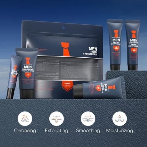 Mens Skincare Gift Set, 5PCS Mens Skincare Set, Hydrating Grooming Kit for Men with Face Wash, Scrub, Moisturiser, Eye Cream, Face Cream, Christmas Gifts for Men, Daily Routine for Healthy Skin — view 2