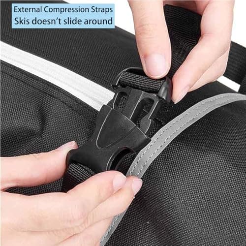 Ski Bag and Ski Boot Bag Combo,Adjustable Length Snow Ski Bags,Ski Bags for Air Travel Fit Skis Up to 200cm for Men, Women, Adults and Children — view 6