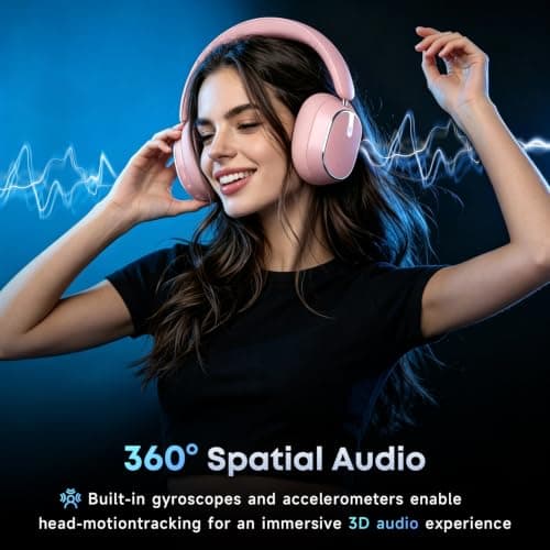 MMWOWARTS Hybrid Active Noise Cancelling Bluetooth Headphones,Bluetooth 6.0 Over Ear Wireless Headphones with 120H Playtime, Hi-Res Audio, Deep Bass, Memory Foam Ear Cups for Home Office Travel — view 5