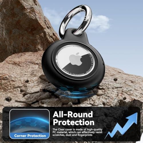 TNSNK for AirTag Holder Keyring, 1 Pack,Black — view 5
