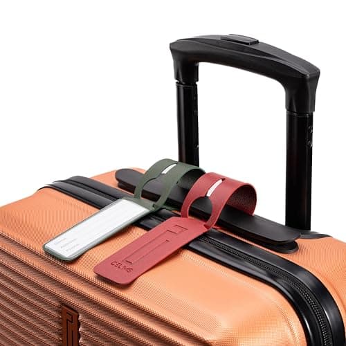 CELIMS - Suitcase Tag | Heavy Duty Luggage Name Holder | Luggage Tag | Travel Suitcase Accessory | Burgundy — view 4