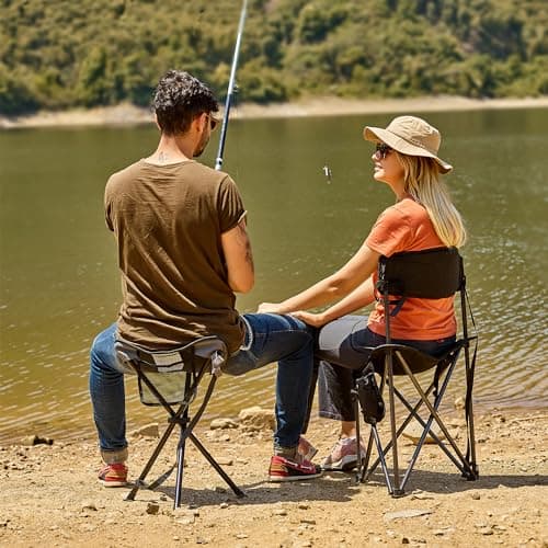 EVER ADVANCED Folding Stool Tripod Tall 53cm Lightweight Up to102 KG Grey — view 5