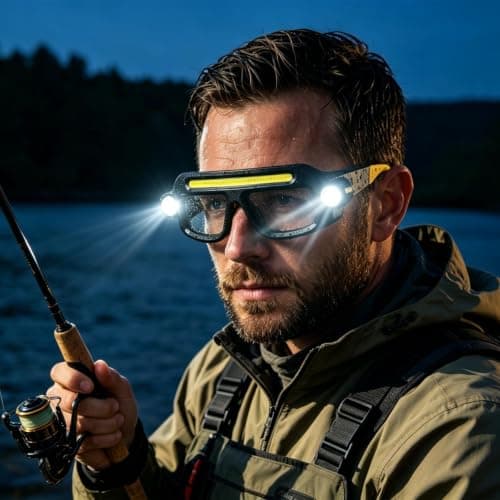 LED Safety Glasses 5 Modes LED USB Rechargeable Headlamp — view 2