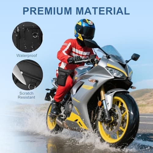 Flintronic Motorcycle Leg Bag, Hiking Waist Pack, Thigh Fanny with Adjustable Waist and Thigh Strap, Multi-Function Sports Pouch Bag, for Men Women Cycling Running Traveling and Fishing — view 5