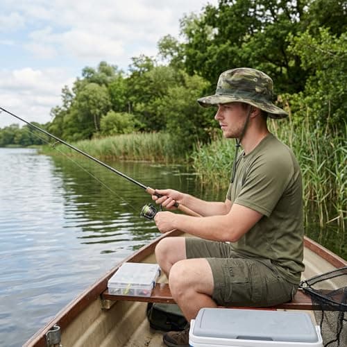 IAndhy 2PCS Safari Hat with Vent Holes, Breathable Boonie Hat, Foldable Bush Hat, UPF Sun Protection, Outdoor Fishing Hat for Hiking Travel Green — view 5