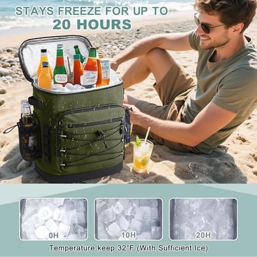YOUNGOA 30L Cooler Backpack, Large Insulated Leakproof Cool Bag Rucksack — view 6