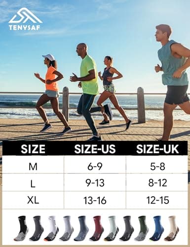 Lounwee Crew Compression Running Socks: 15-20 mmhg Arch Support Compression — view 6