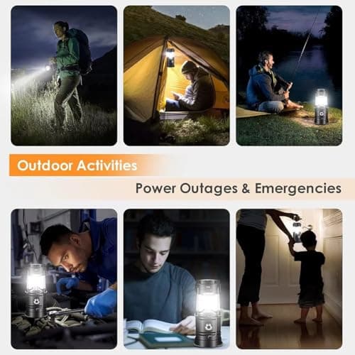 Rechargeable Solar Camping Lantern with USB Charger – Collapsible 2-in-1 LED Lantern & Flashlight – Ideal for Emergency, Hiking, Outdoor Adventures — view 4